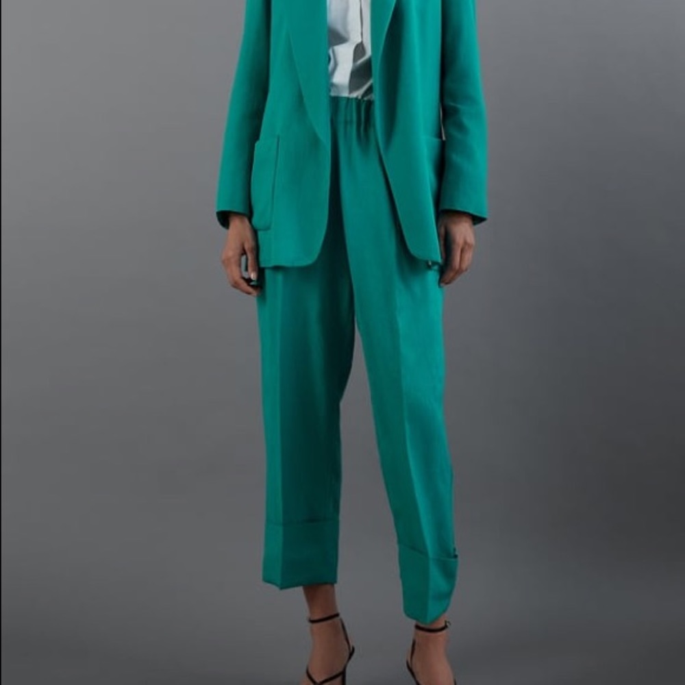 Zara Women’s Turquoise Cuffed Pants size Medium